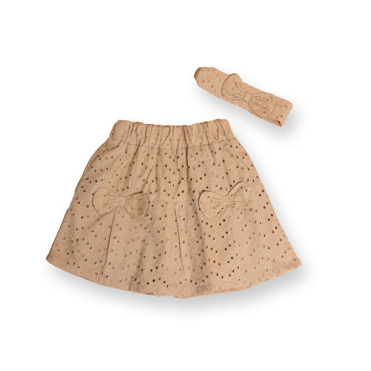Front bows Eyelet Skirt with Band