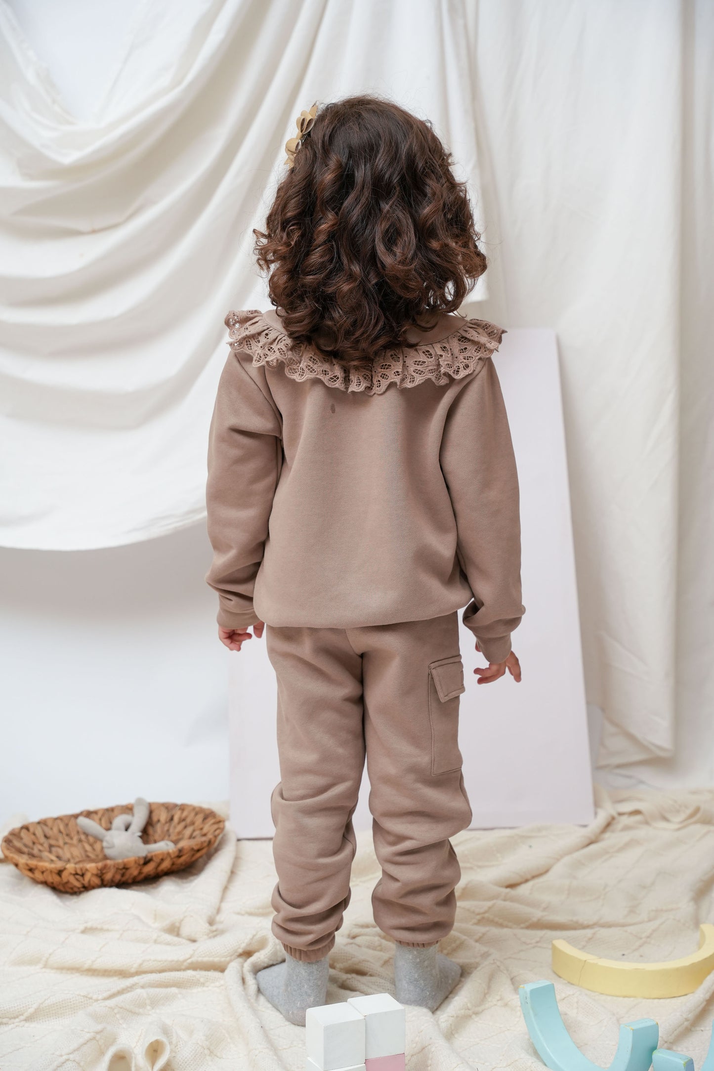 Peter Pan Collar Jogger Set